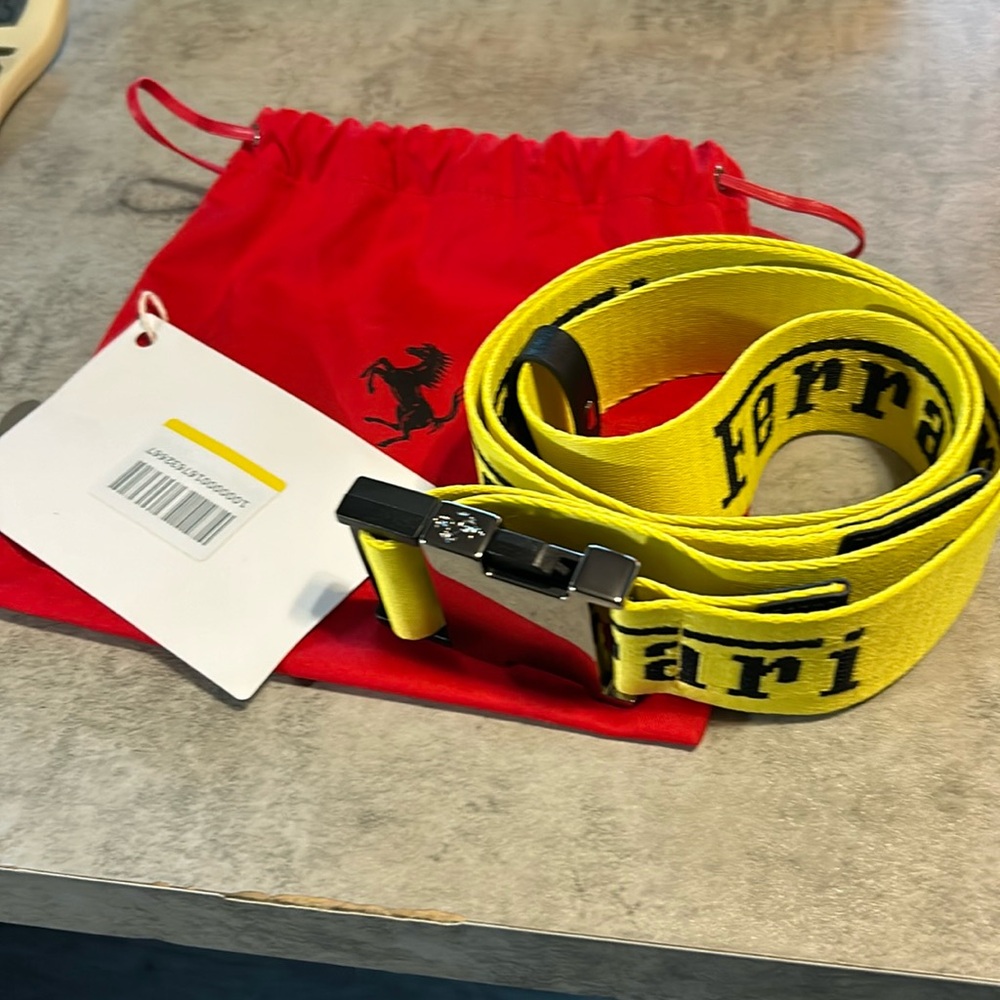 Ferrari logo tape belt.  Never worn